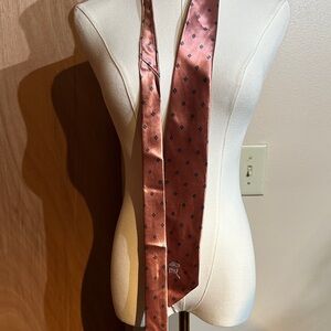 Copper Silk Tie with Geometric Pattern